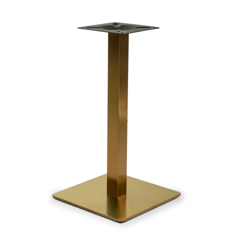 Base tavolo acciaio Leo oro quadro cm40x40h72 tubo cm6x6