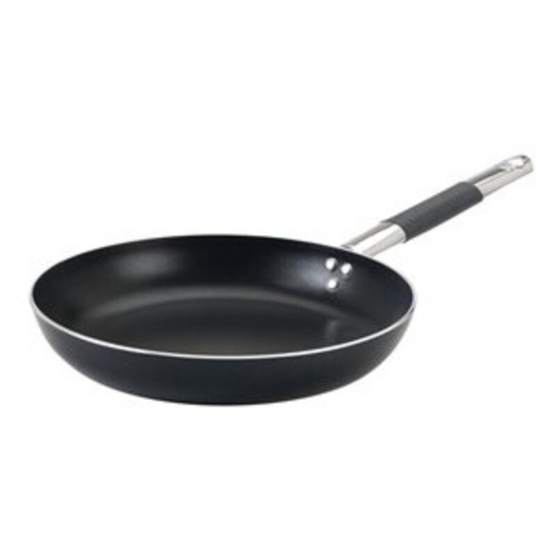 Al-black 3MM-PADELLA Svasata Bassa cm 32 H.5 Alluminio Antiaderente, con un Manico Tubolare Inox "COOL"