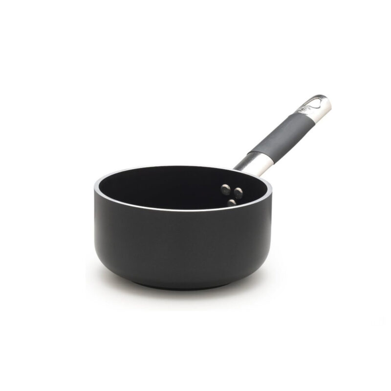 Al-black Induzione 5MM-CASSERUOLA Alta 1MANICO cm 24 H.14 lt 5,6 Alluminio Antiderente, Disco Induzione cm 18 con Manico Inox " Cool"