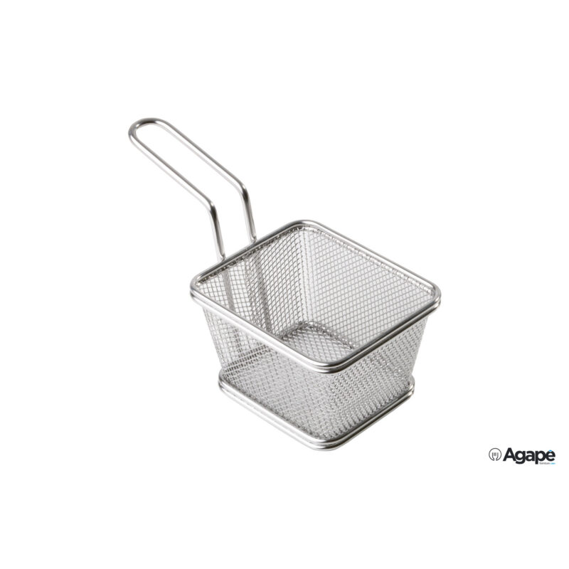 Snackholder-Mini Cestino Fritti Rettangolare Cm.10X8,5Xh.6,5 Inox 40620