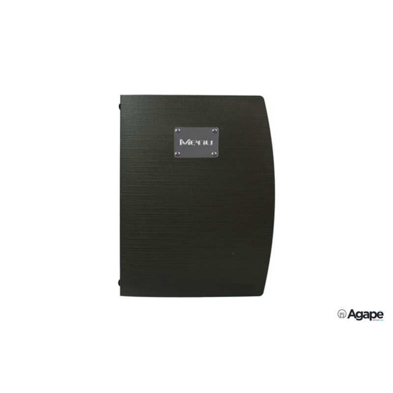 Rio-Portamenu Colore Nero Con Placca In Metallo Con Posate Formato A4 Cm 25,5X34 Mc-Rca4-Bl