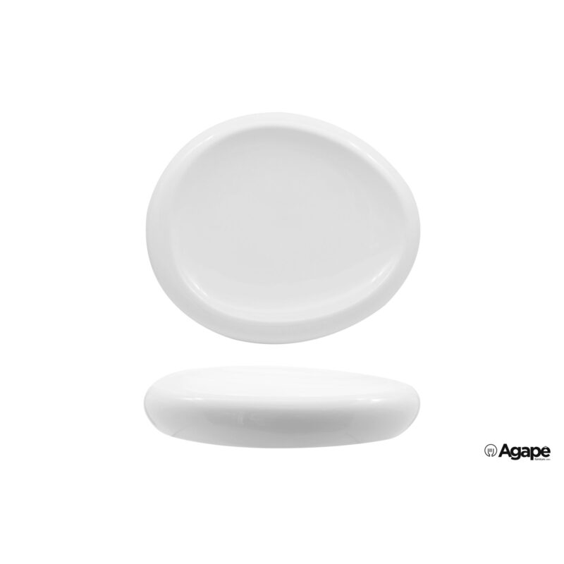 Selecta-Piatto Alto Ovale Cm.26X22 Bianco In Porcellana H11314
