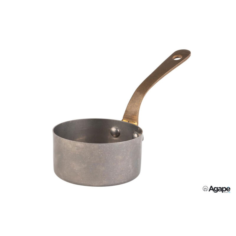 Snackholder- Mini Casseruola Inox Cm 7  H 3,5 Effetto Vintage