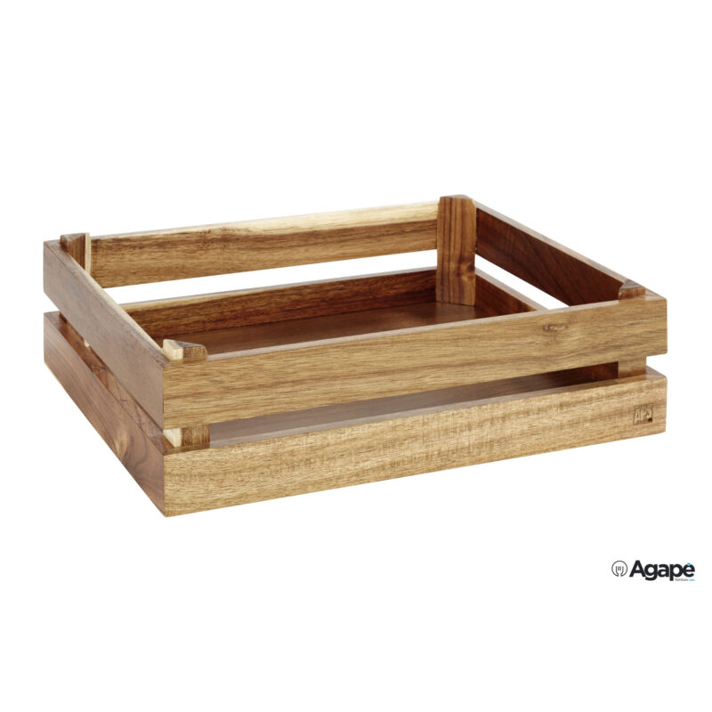 Superbox-Cassetta In Legno D'Acacia Cm.35X29 H.10,5 Adatta A Gn 1/2 11621