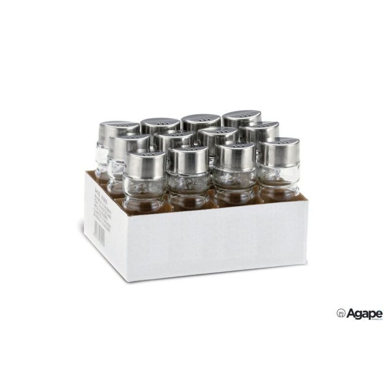 Vinagr Saleros Quese - Set 12 Salini In Vetro Ed Acciaio Inox 3905