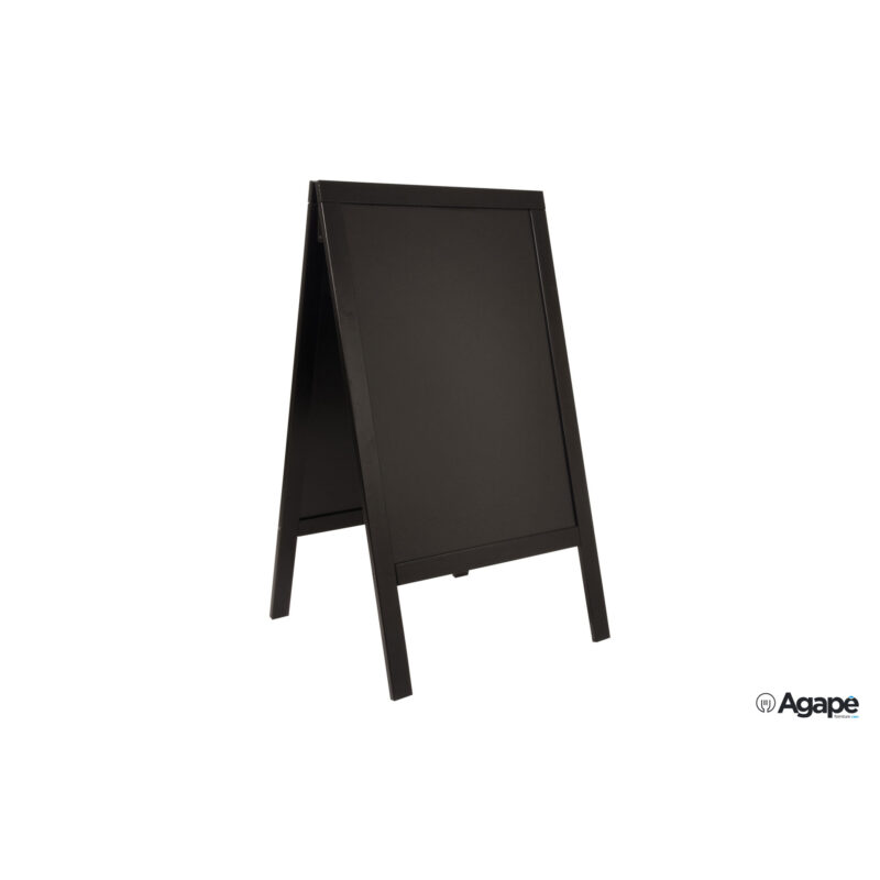 Woody - Lavagna Da Terra Doppia Nera, Modello In Pino Area Lavagna Cm 58X87 Misure Complessive Cm 69